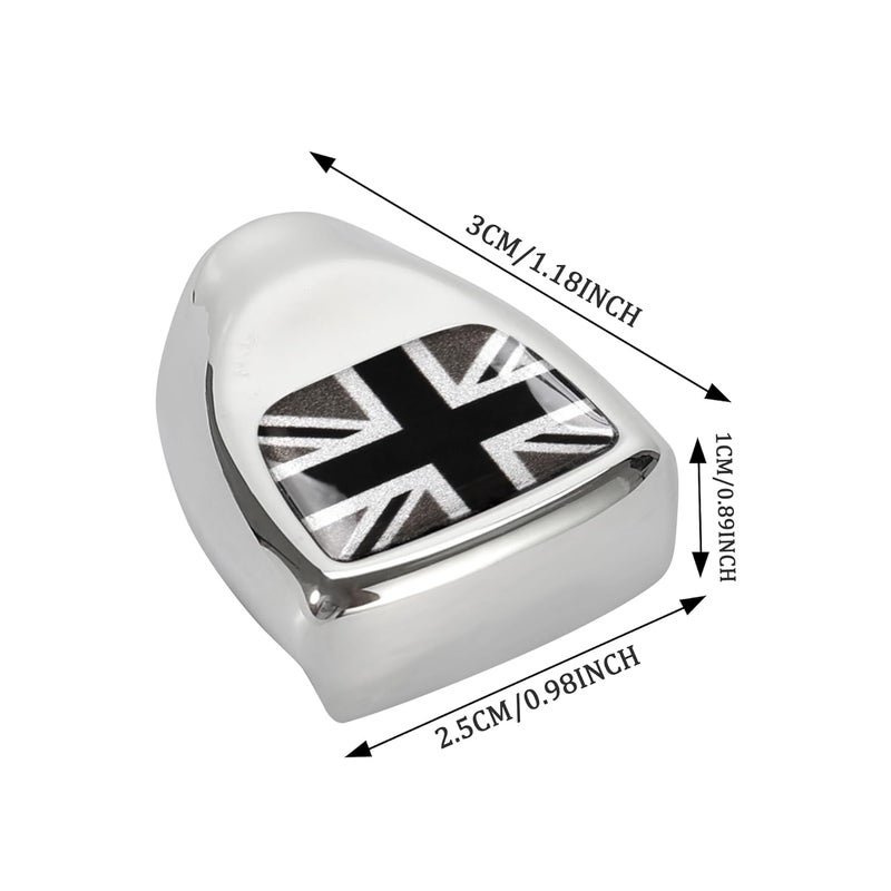 TOMALL Push Start Button Compatible with Mini Cooper F56 F55 F57 F54 F60 Car Engine Start Stop Button Cover Ignition Ring Cap for Car Decor (Grey Flag) - Image 2